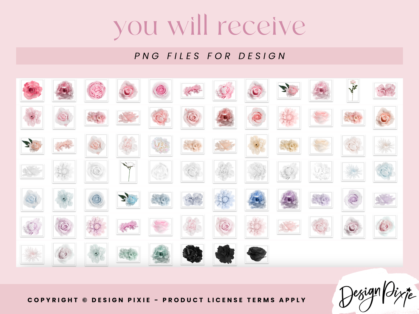 3D Flowers PNG Clipart - Design Pixie