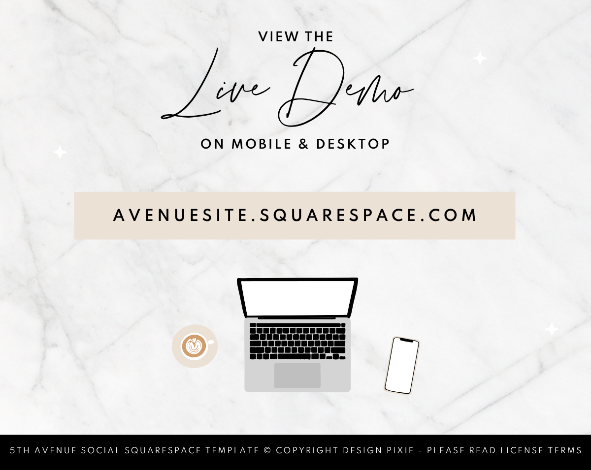 5th Avenue Social Squarespace Template