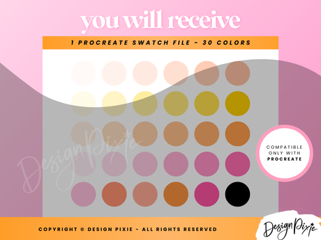 Procreate Color Palette - Pink Retro - Design Pixie