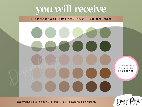 Procreate Color Palette - Cottagecore - Design Pixie