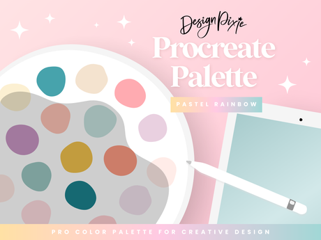 Procreate Color Palette - Pastel Rainbow - Design Pixie