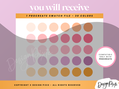 Procreate Color Palette - Pinky Purple - Design Pixie