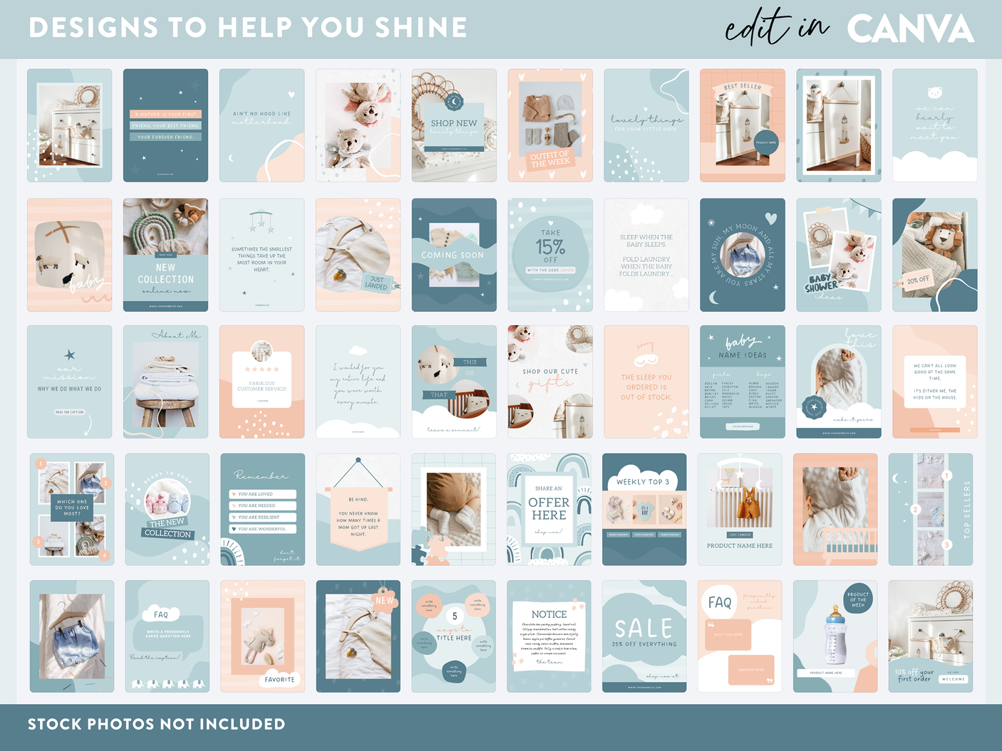 Baby Blue Instagram Templates