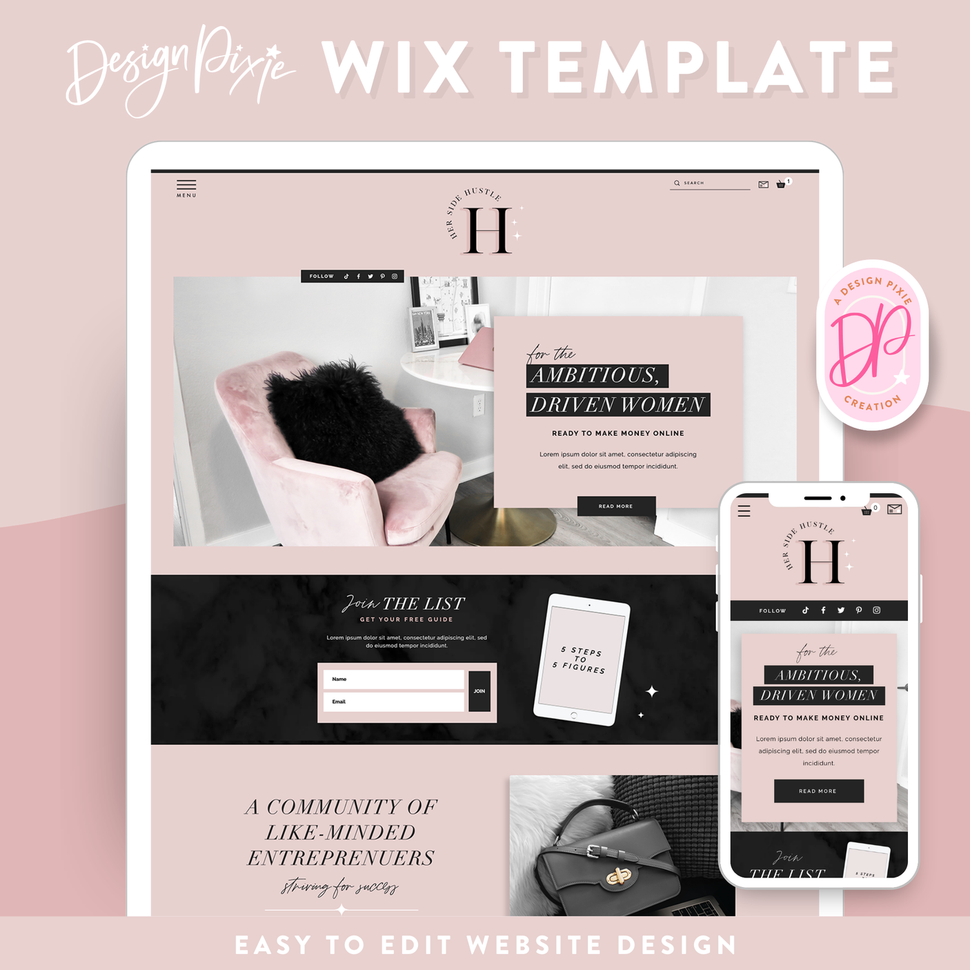Her Side Hustle Wix Template