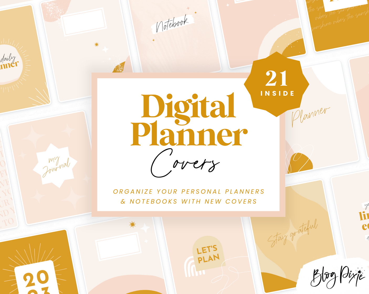 Digital Planner Covers - Sunshine Patterns - Design Pixie