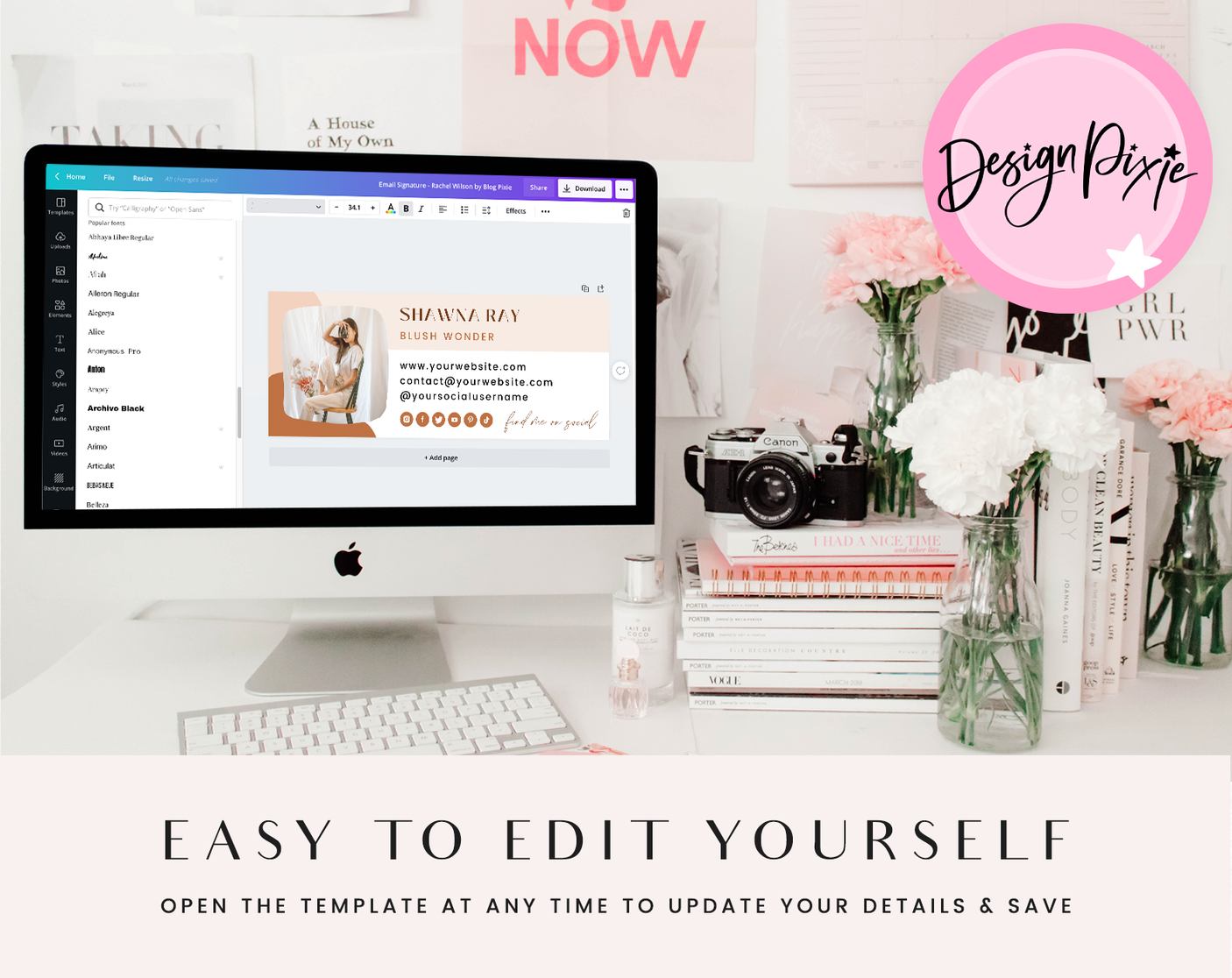 Blush Wonder Email Signature Template - Design Pixie