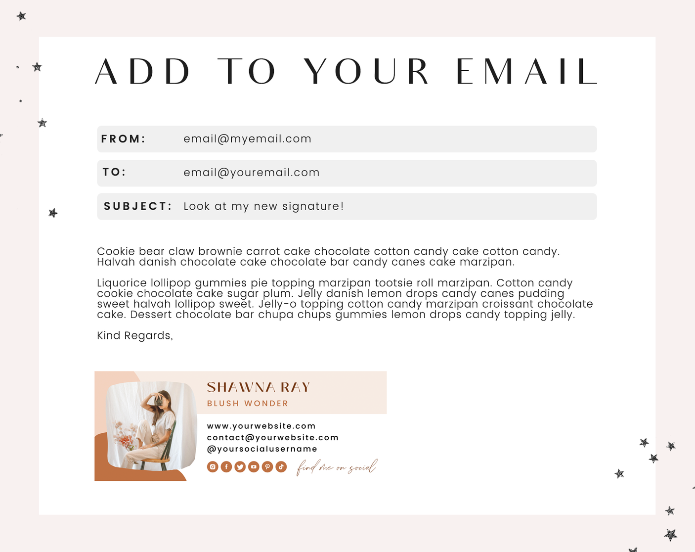 Blush Wonder Email Signature Template - Design Pixie