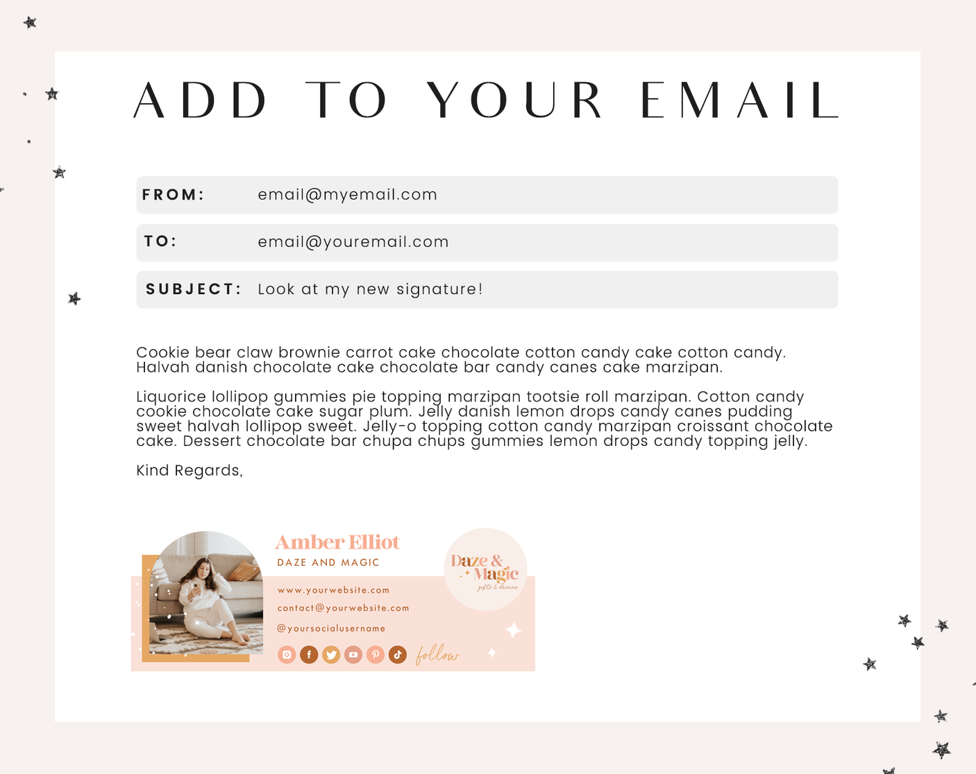Daze And Magic Email Signature Template - Design Pixie