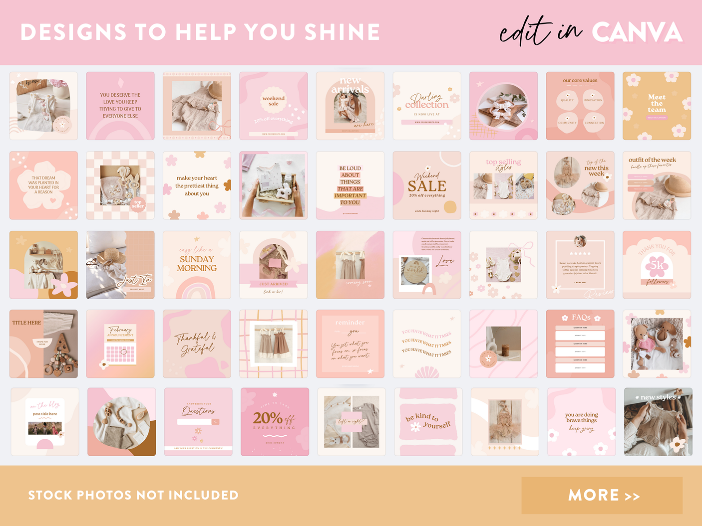 Boho Floral Instagram Templates