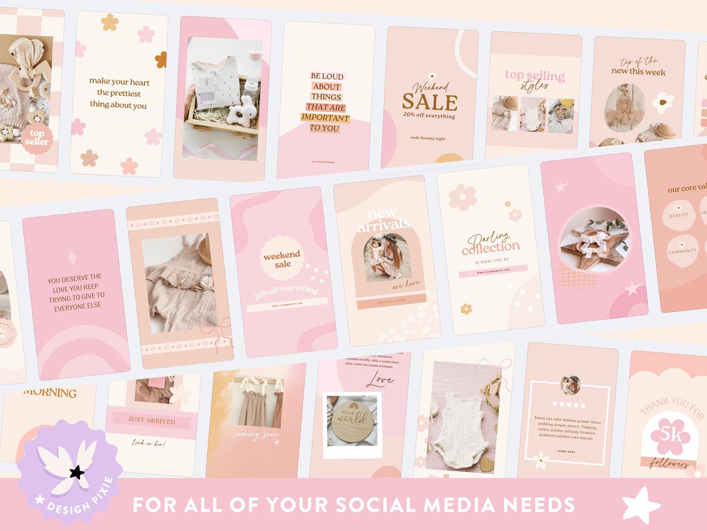 Boho Floral Instagram Templates