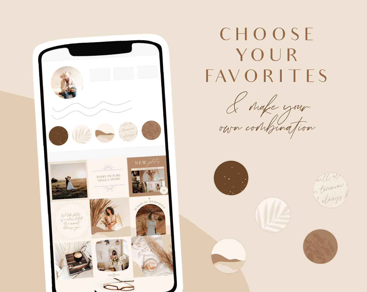 Beige Boho Instagram Highlight Icons - Design Pixie
