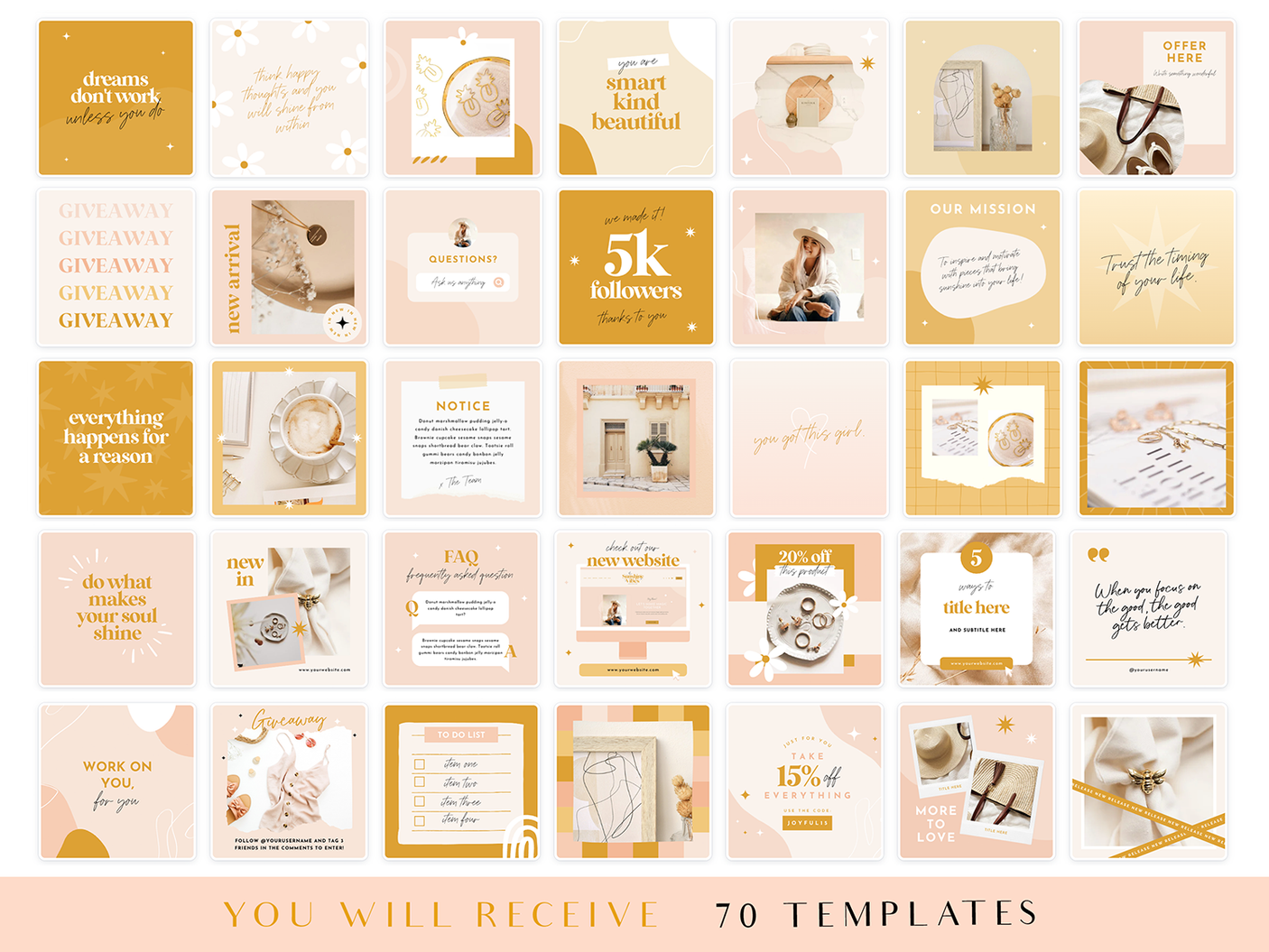 Sunshine Vibes Instagram Post Templates - Design Pixie