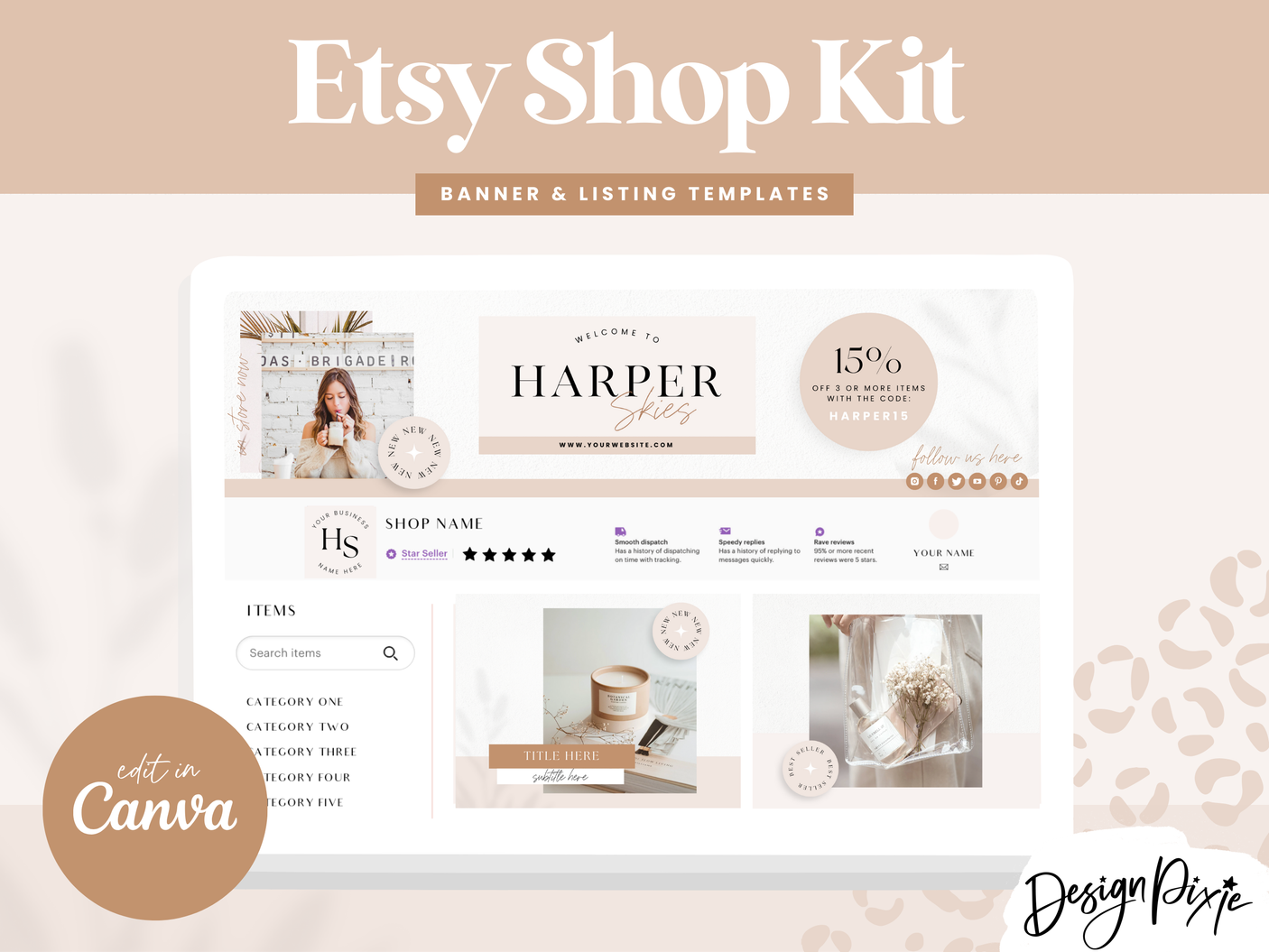 Harper Skies Etsy Shop Kit - Design Pixie