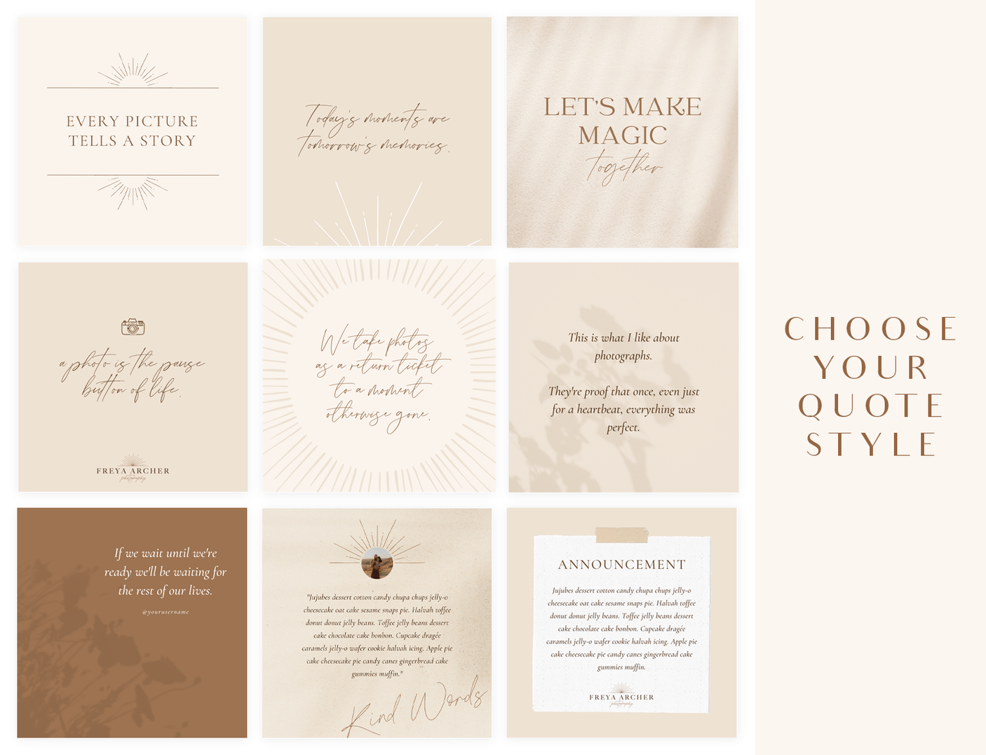 Freya Archer Instagram Post Templates - Design Pixie