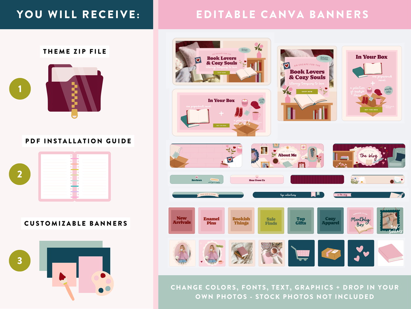 Book Shopify Theme - Canva banner templates