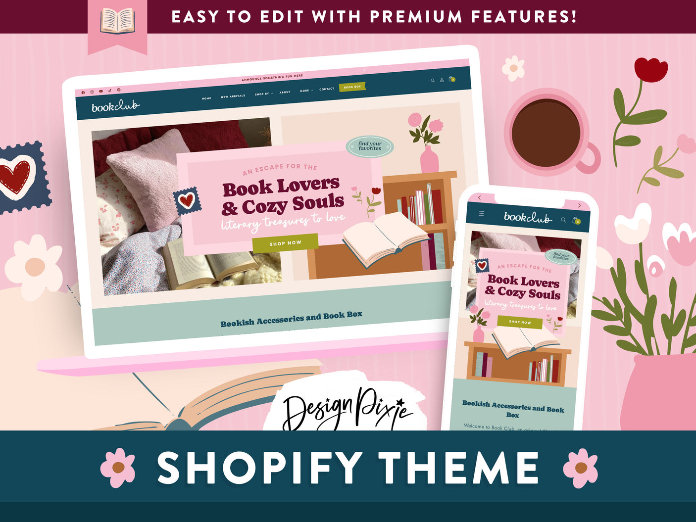 Bookish Shopify Theme for book merch sellers and book box subscriptions