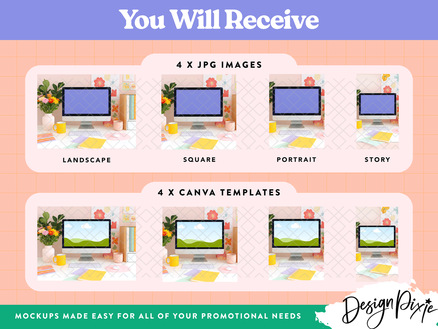 Colorful iMac Desktop Mockup