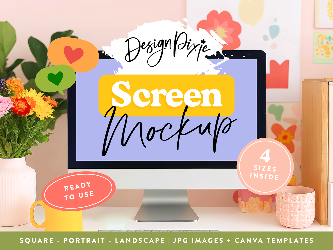Colorful iMac Desktop Mockup