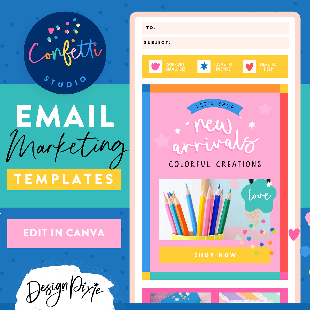 Colorful Email Marketing Templates for Canva Design Pixie