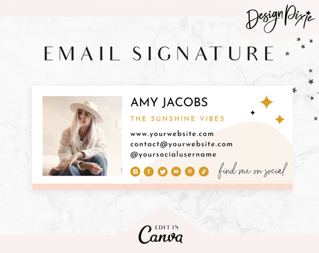 Sunshine Vibes Email Signature Template - Design Pixie