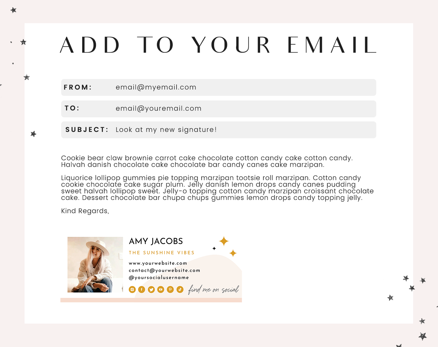 Sunshine Vibes Email Signature Template - Design Pixie