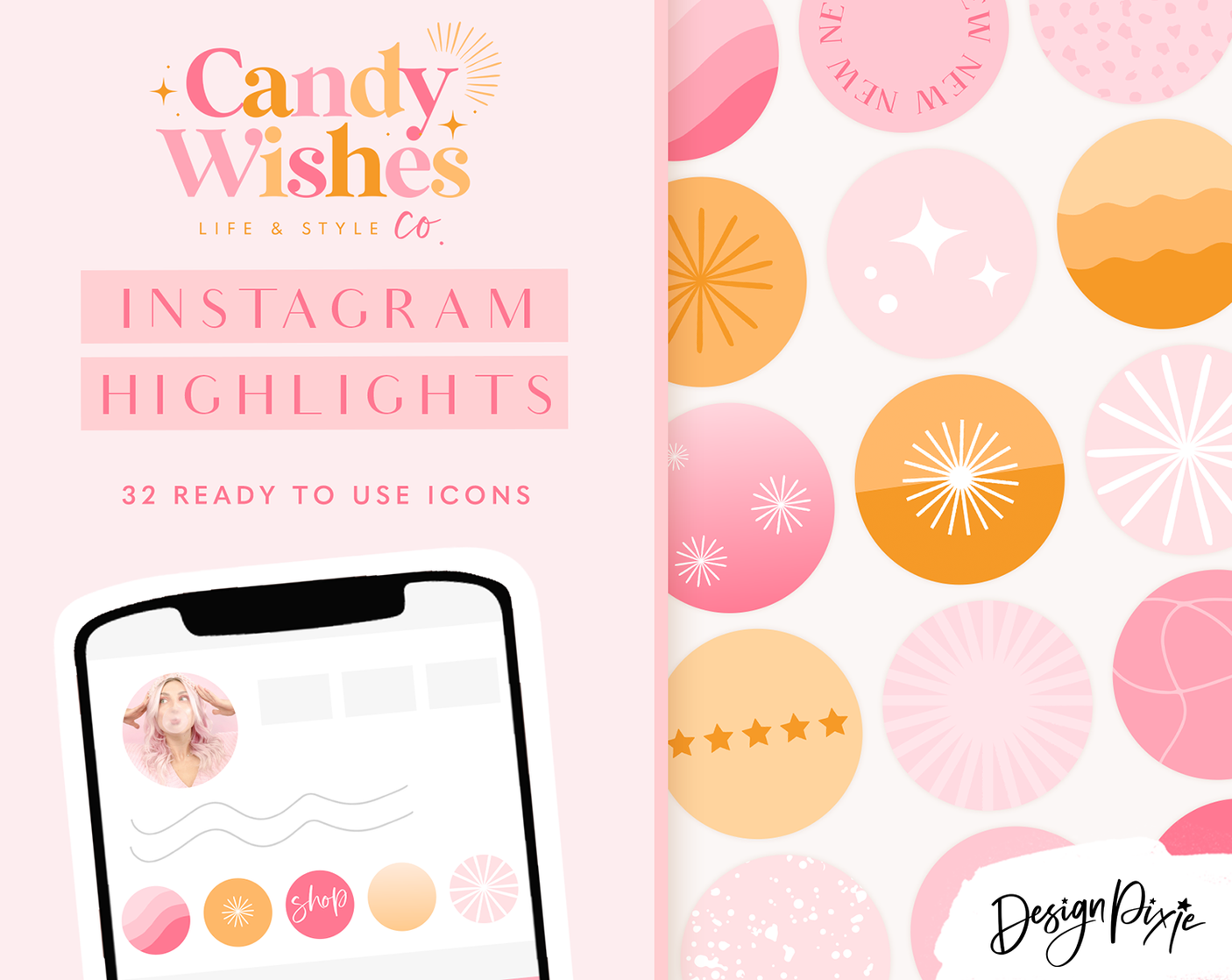 Bright Pink Instagram Highlight Icons - Design Pixie