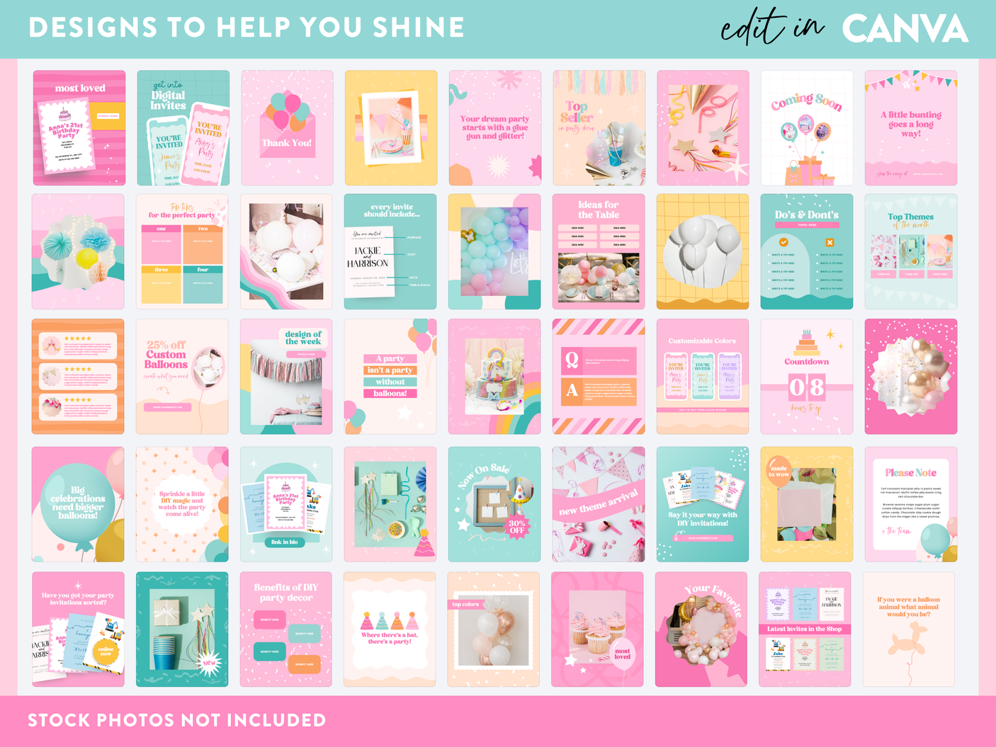 Bright Party Instagram Templates
