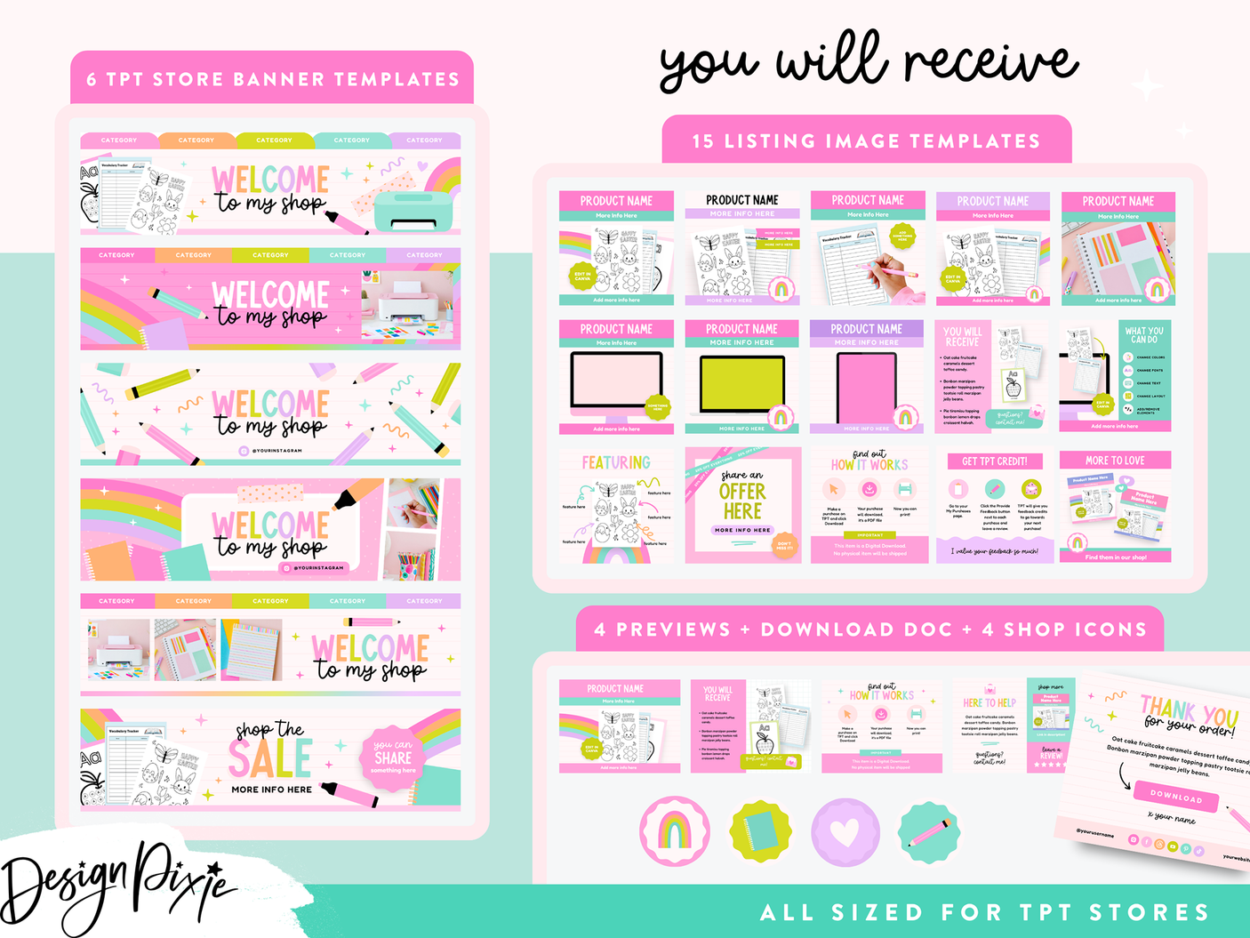 Bright TPT Banner Templates