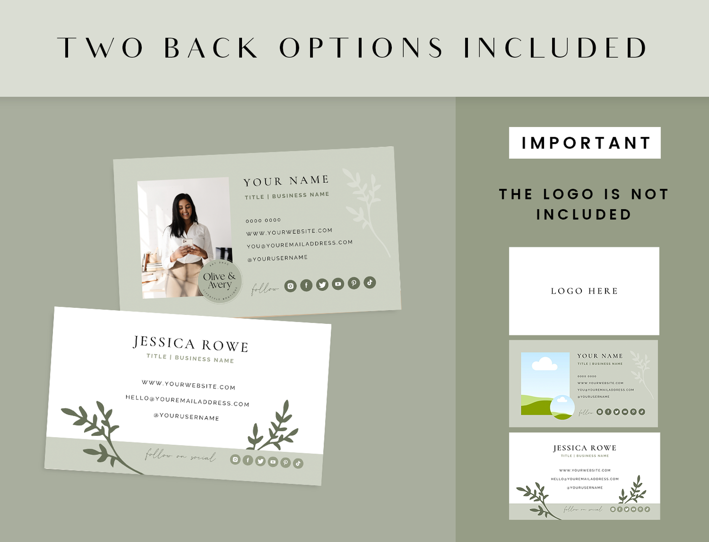 Olive Business Card Template - Design Pixie