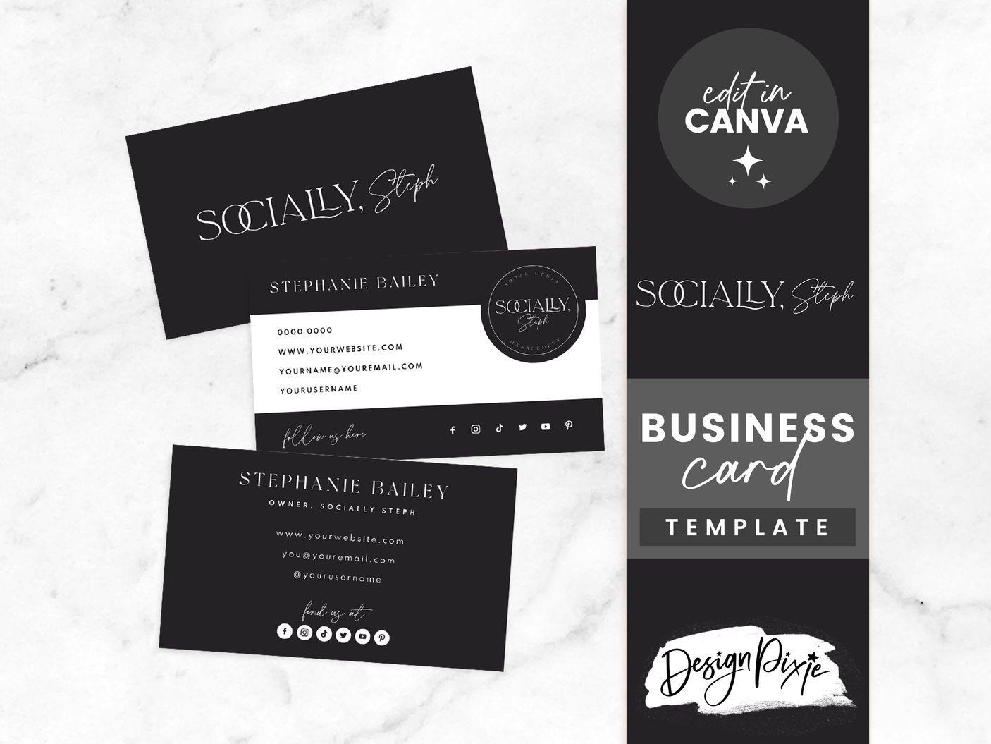 Black Business Card Template - Design Pixie