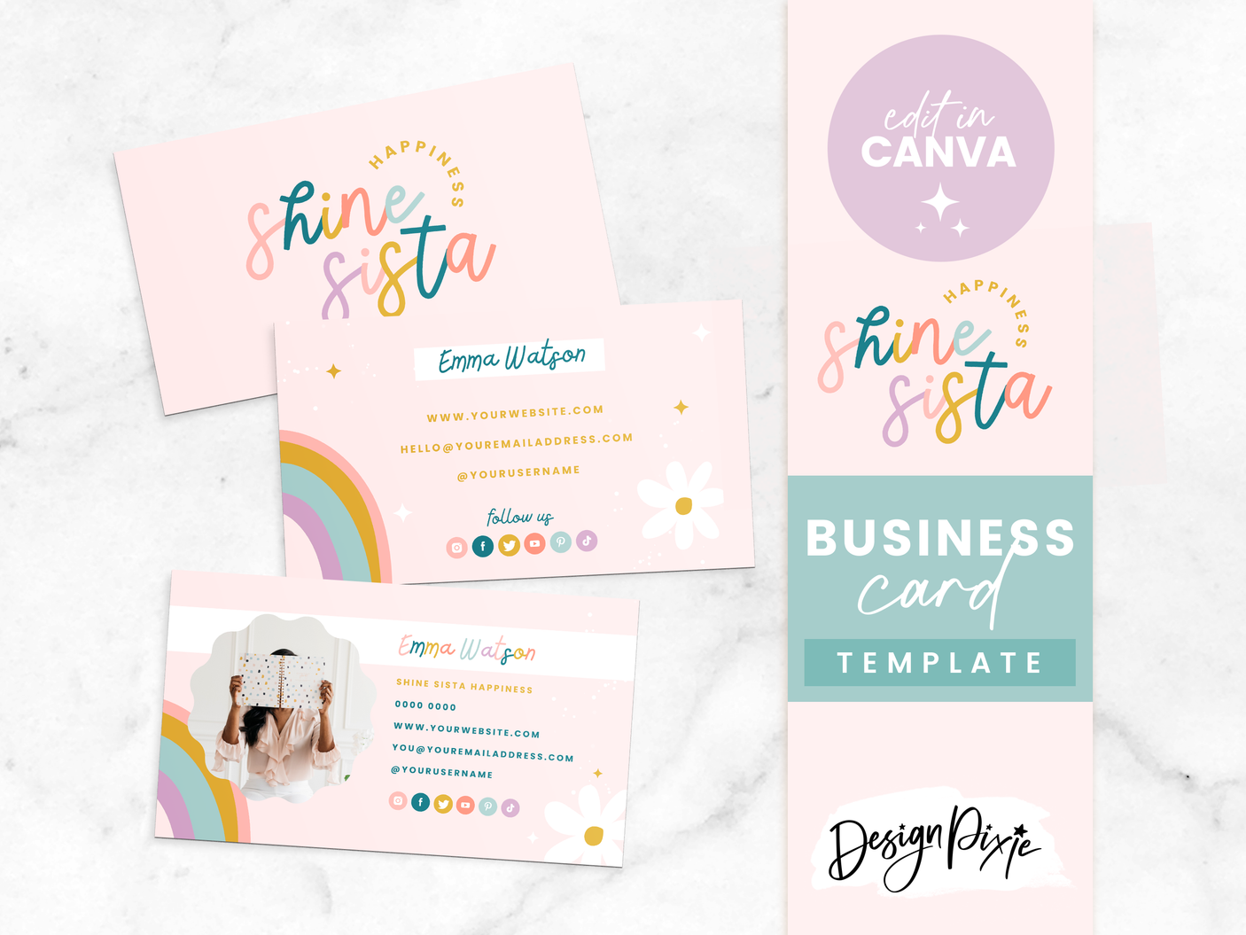 Shine Sista Business Card Template - Design Pixie