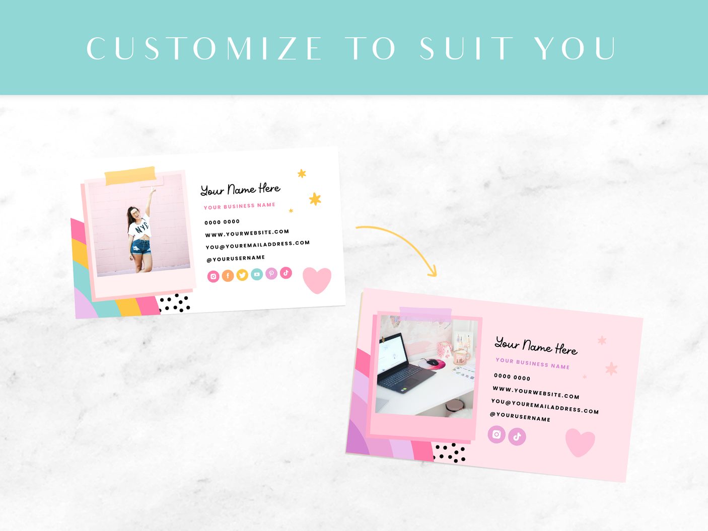Business Card Template - Playful - Design Pixie