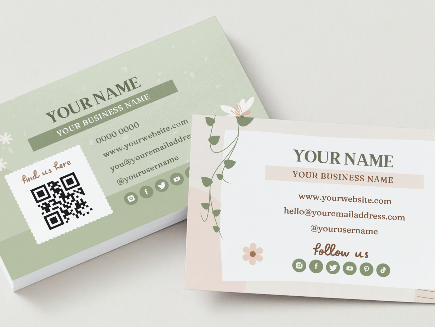 Business Card Template - Little Cottage - Design Pixie