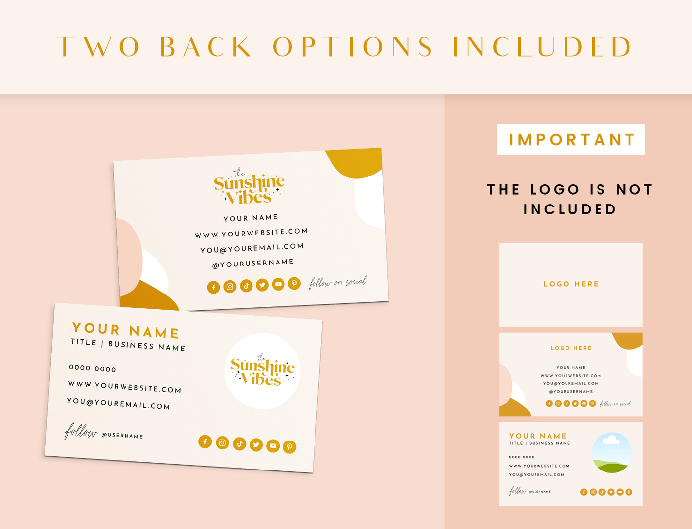 Business Card Template - Sunshine Vibes - Design Pixie