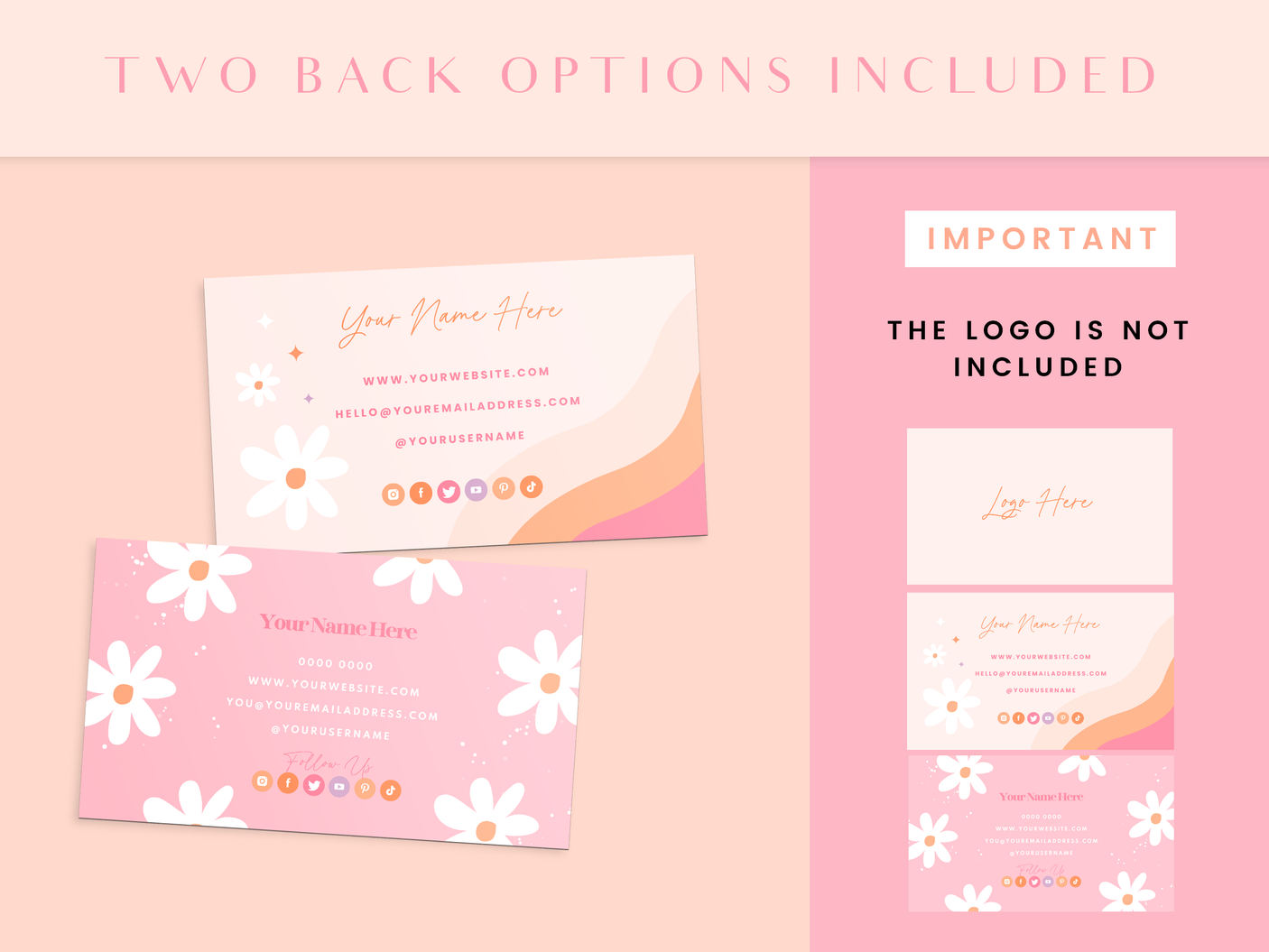 Business Card Template - Daisy Days - Design Pixie