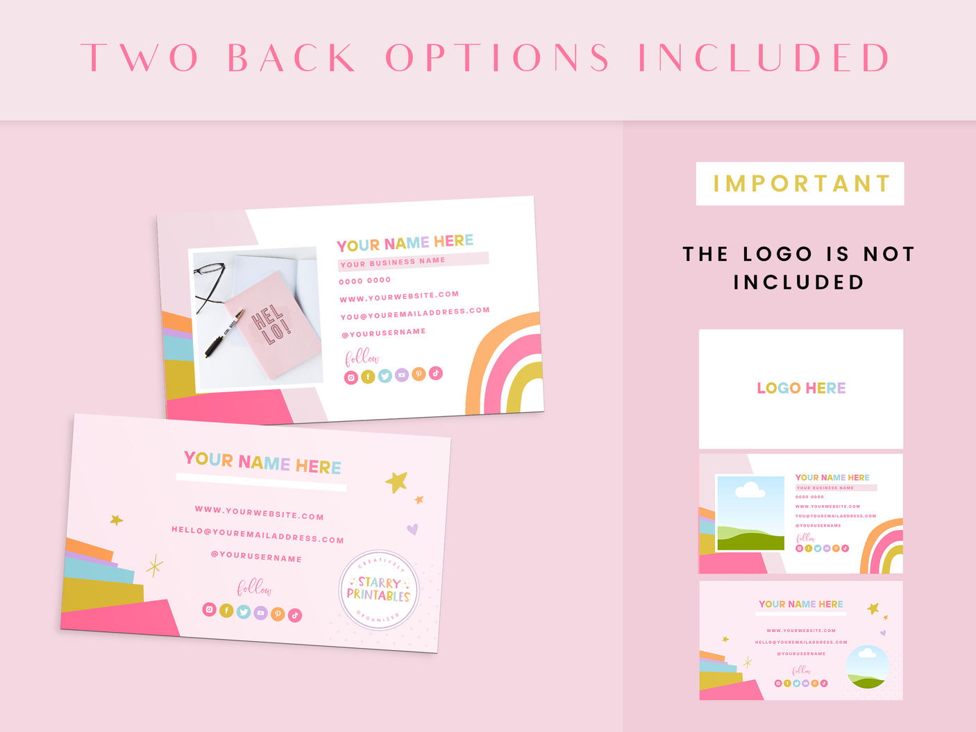Business Card Template - Starry Printables - Design Pixie