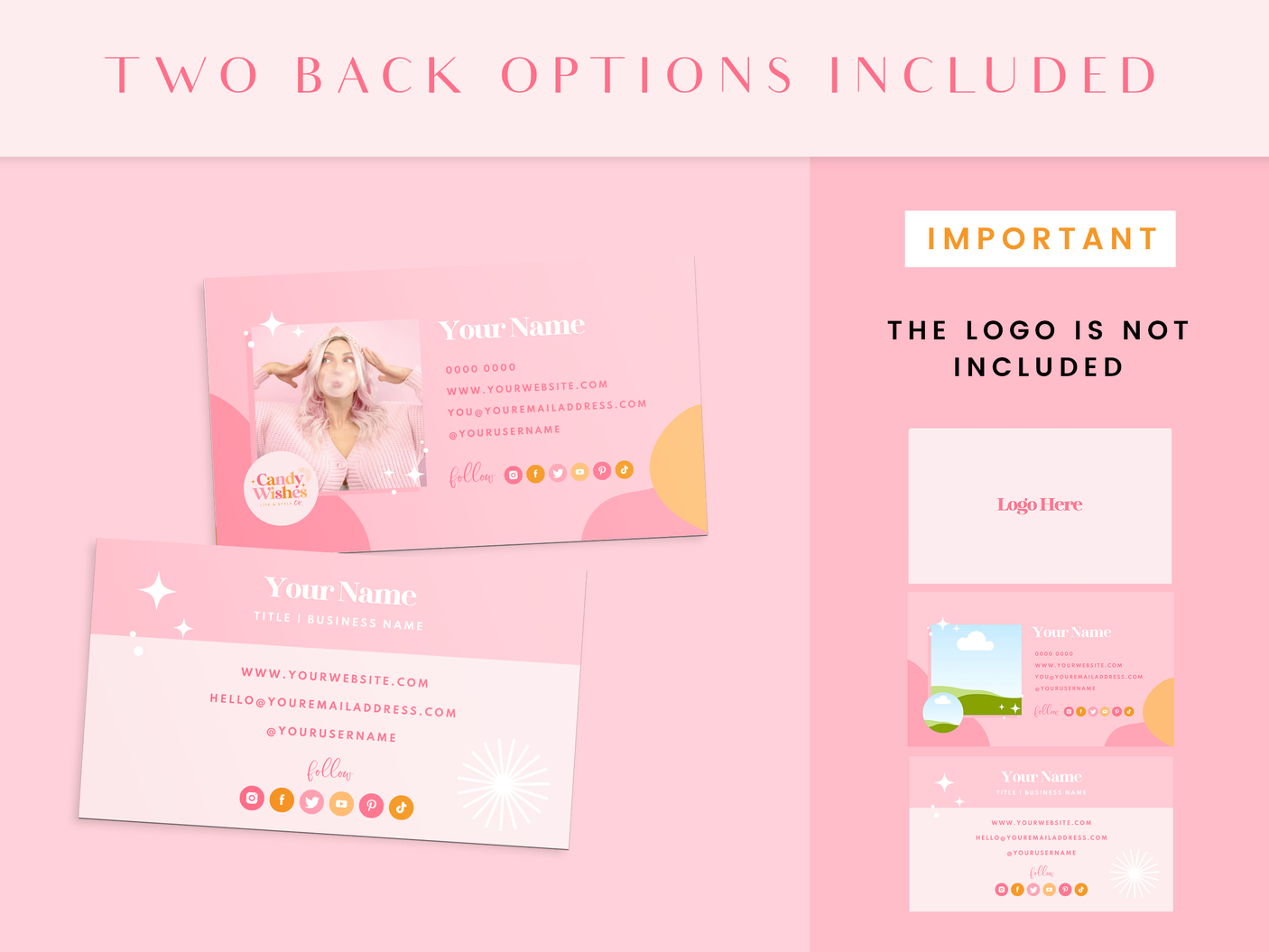 Business Card Template - Candy Wishes - Design Pixie