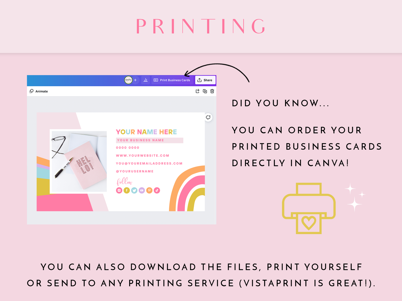 Business Card Template - Starry Printables - Design Pixie