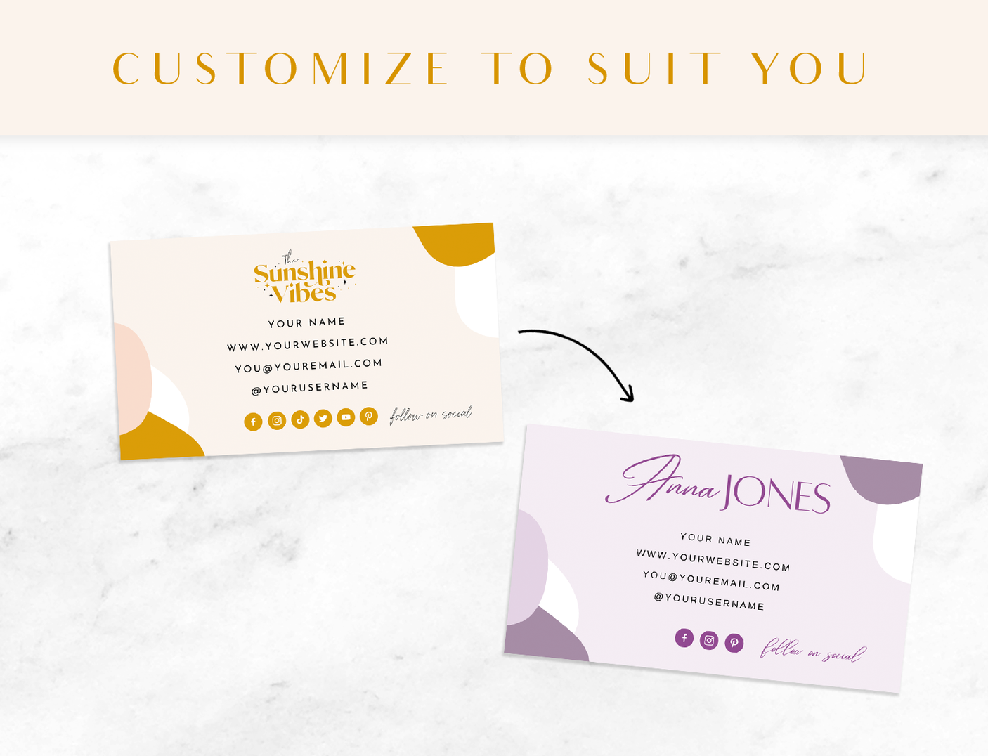 Business Card Template - Sunshine Vibes - Design Pixie