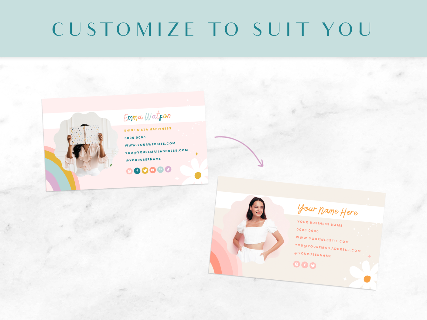 Shine Sista Business Card Template - Design Pixie