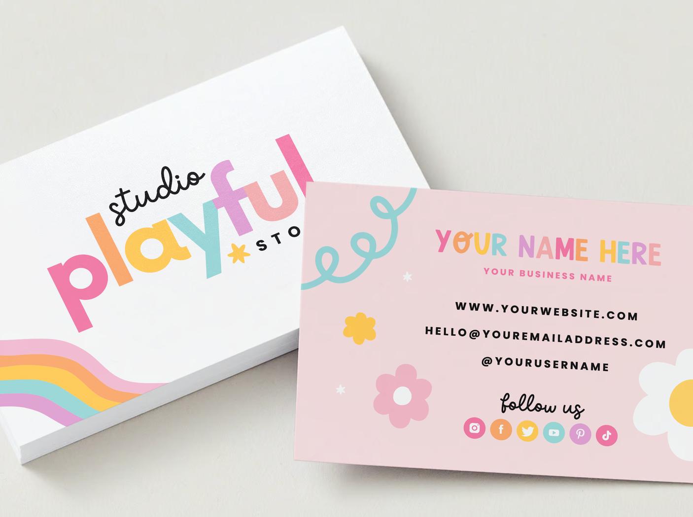 Business Card Template - Playful - Design Pixie