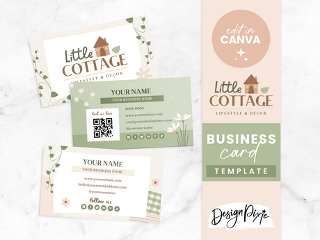 Business Card Template - Little Cottage - Design Pixie