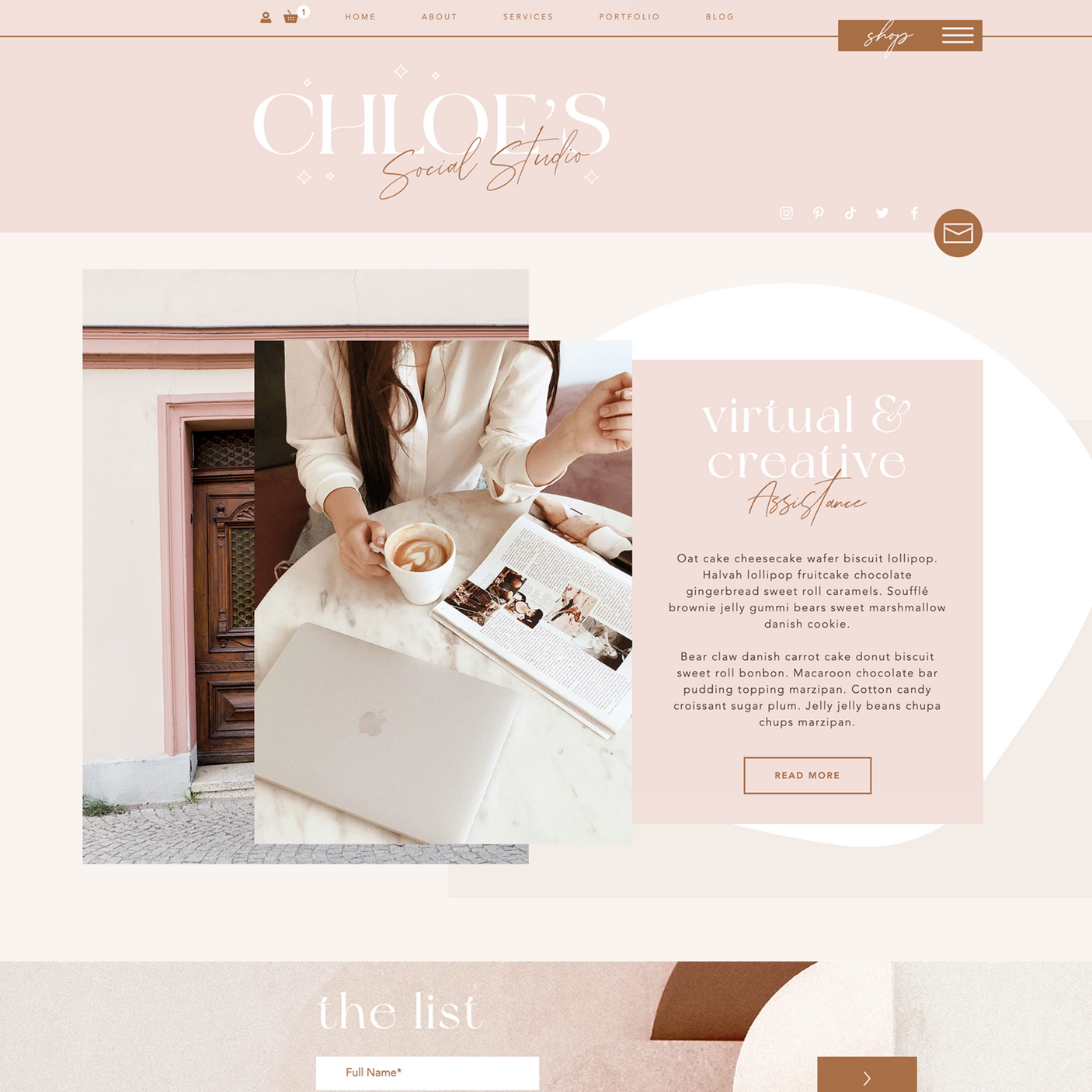 Chloe's Social Studio Wix Template - Design Pixie