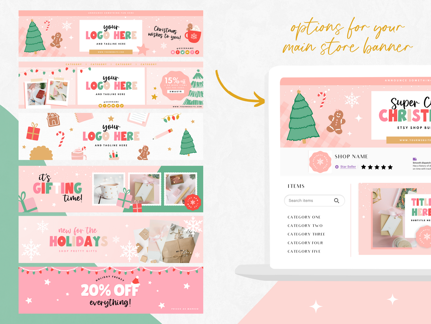 Christmas Etsy Shop Kit - Design Pixie