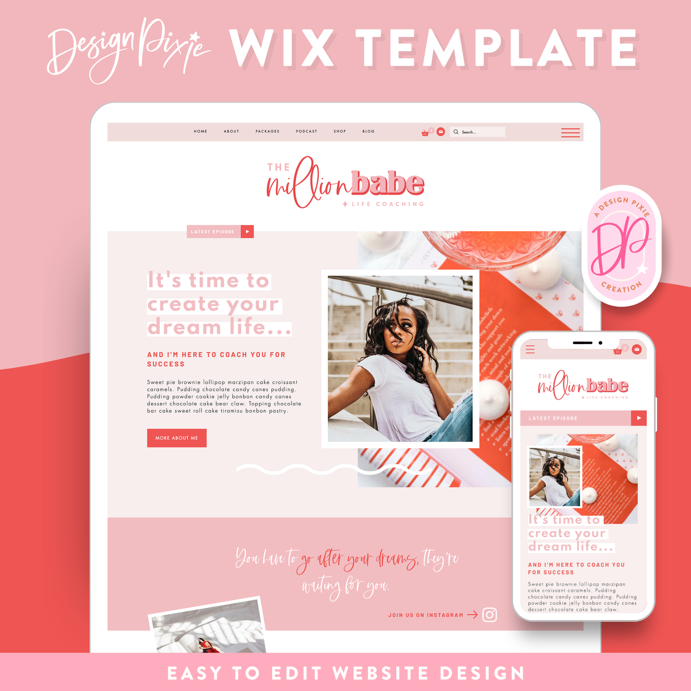 Million Babe Wix Template