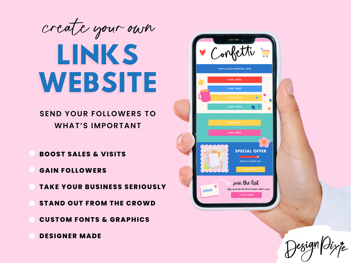 Confetti Link In Bio Template
