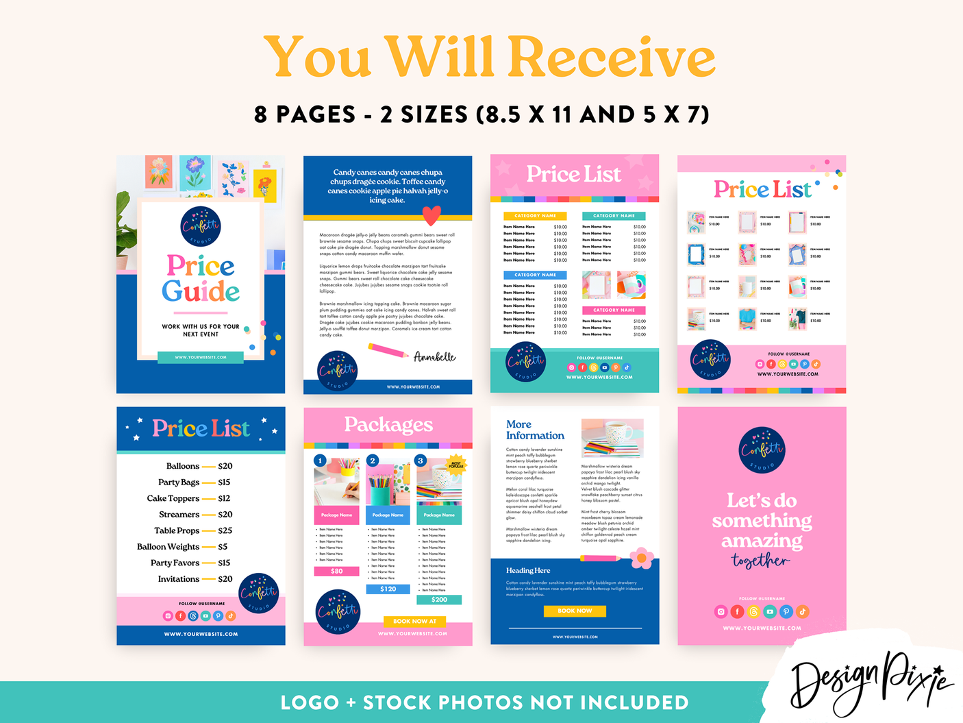 Colorful Price List Template