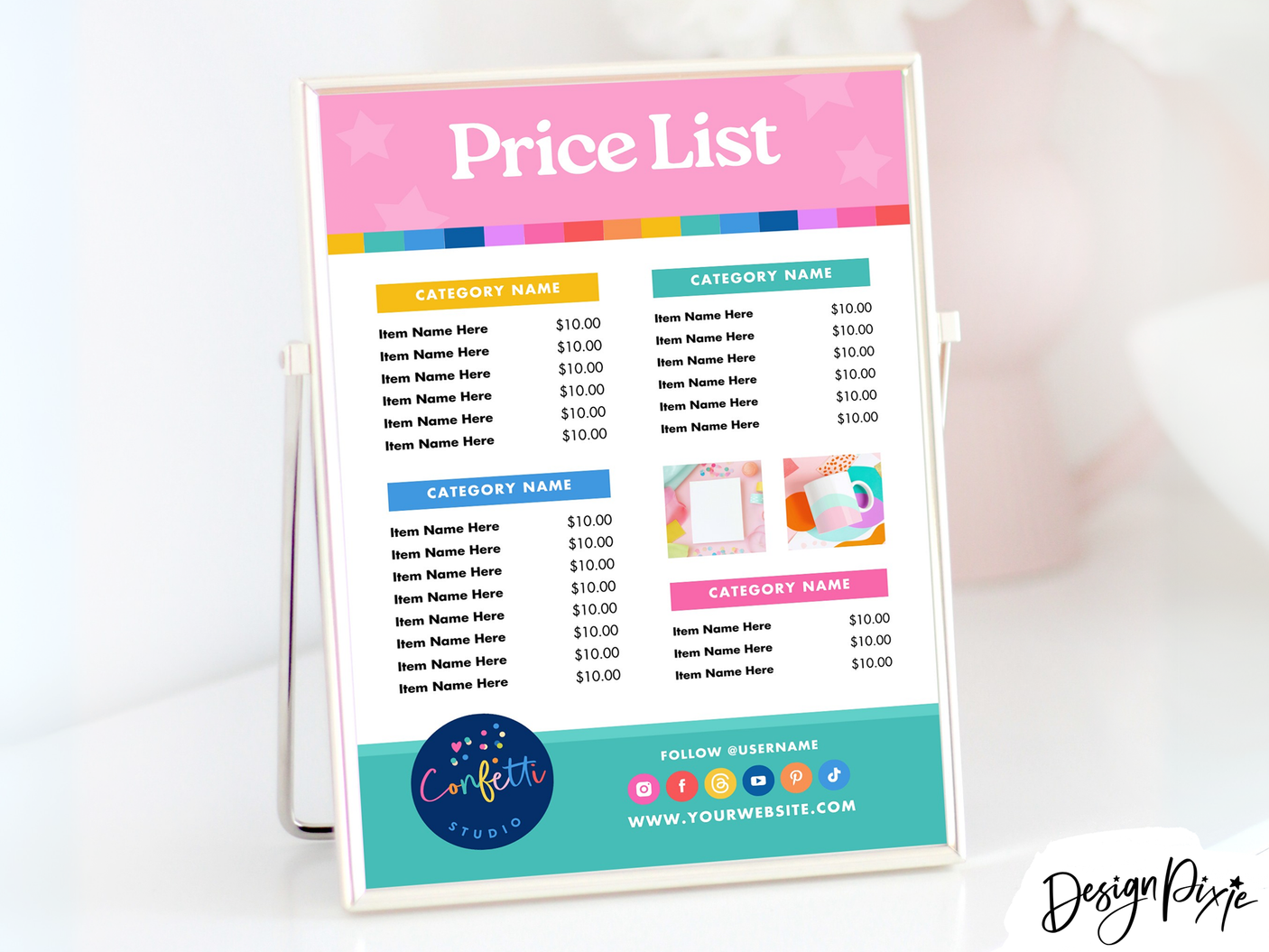 Colorful Price List Template