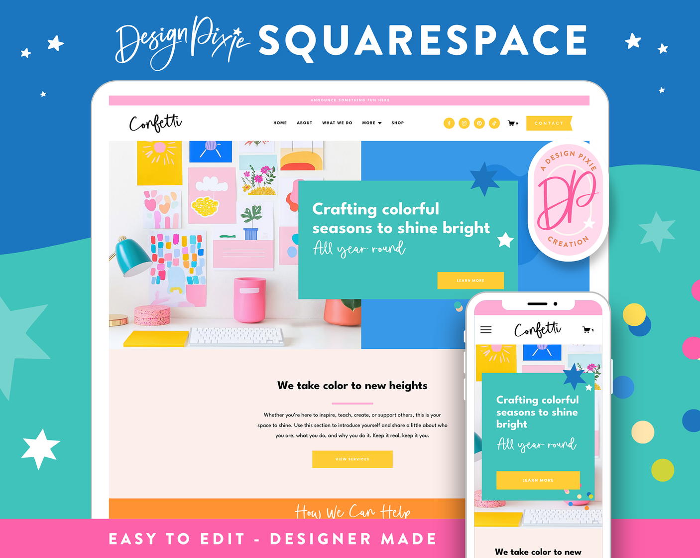 Confetti Squarespace Template