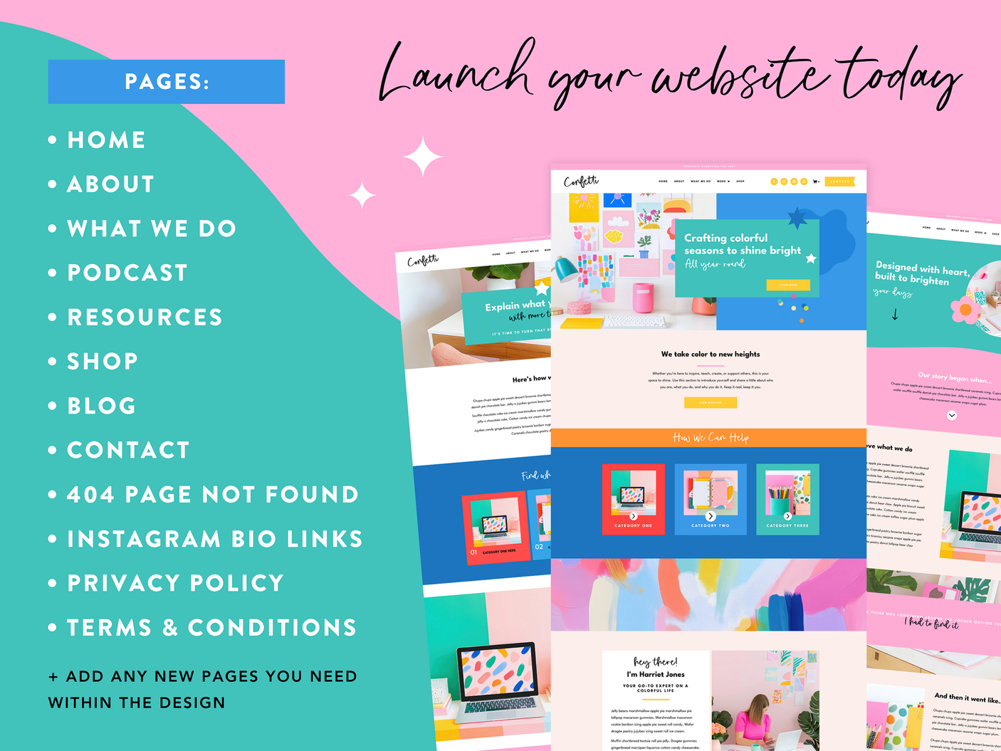 Confetti Squarespace Template